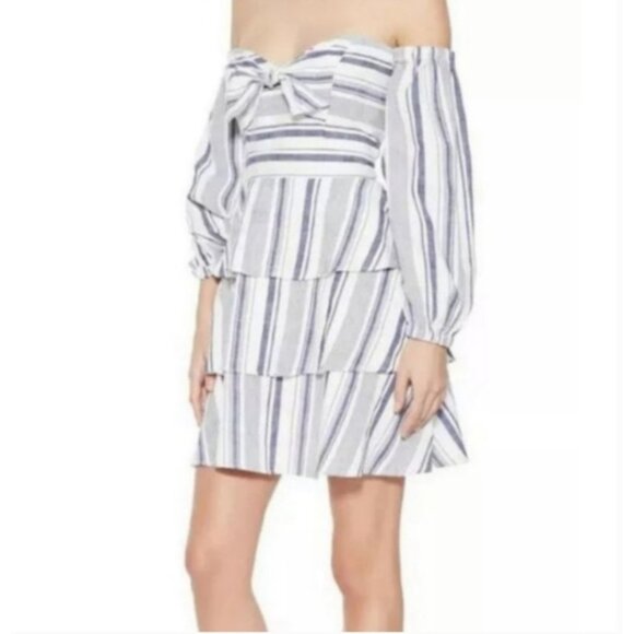 Parker Bahama Aquarius Stripe Off the Shoulder Dress size 8 NWT - Picture 5 of 5